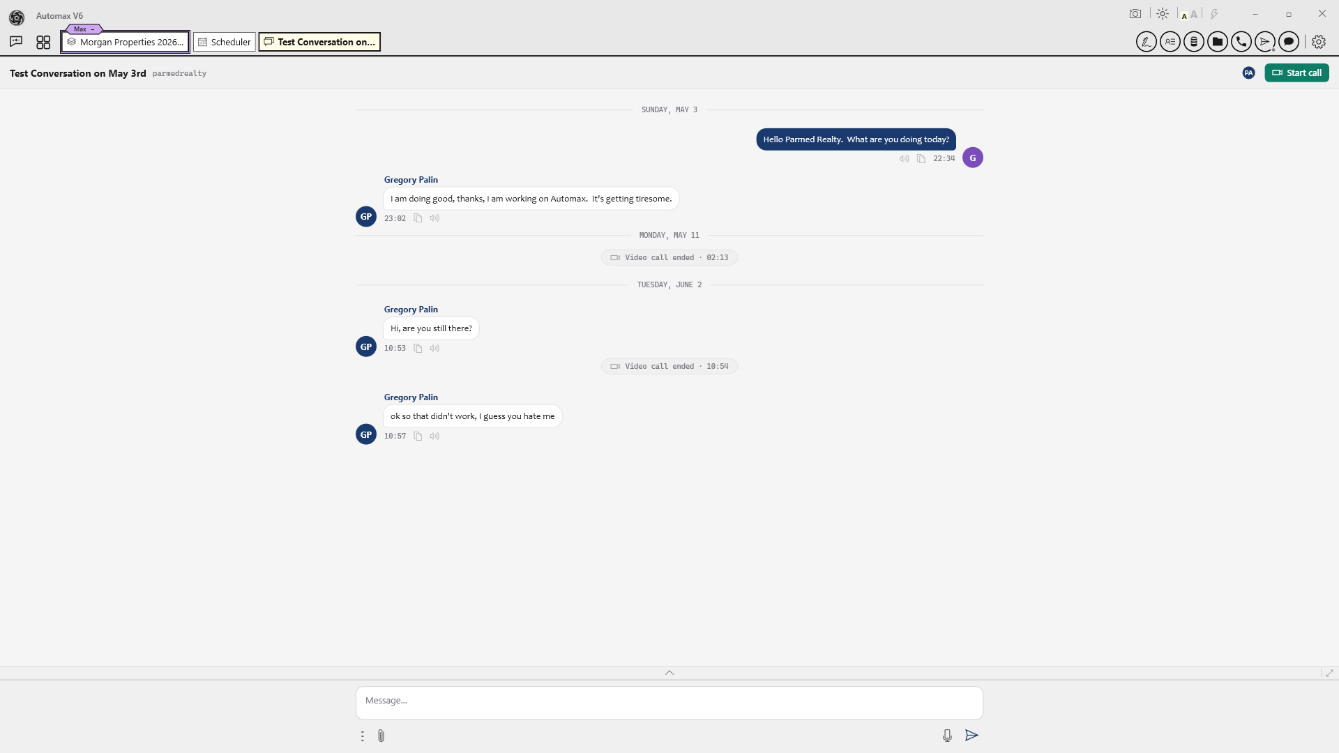 Team chat screenshot