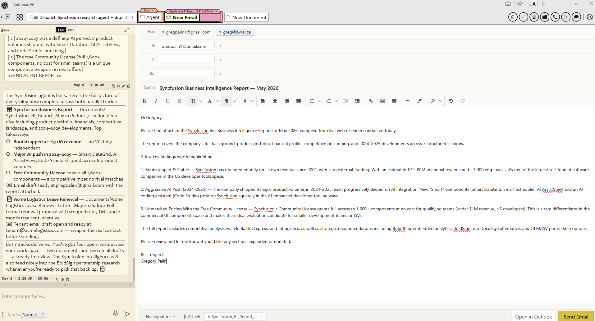 Email screenshot