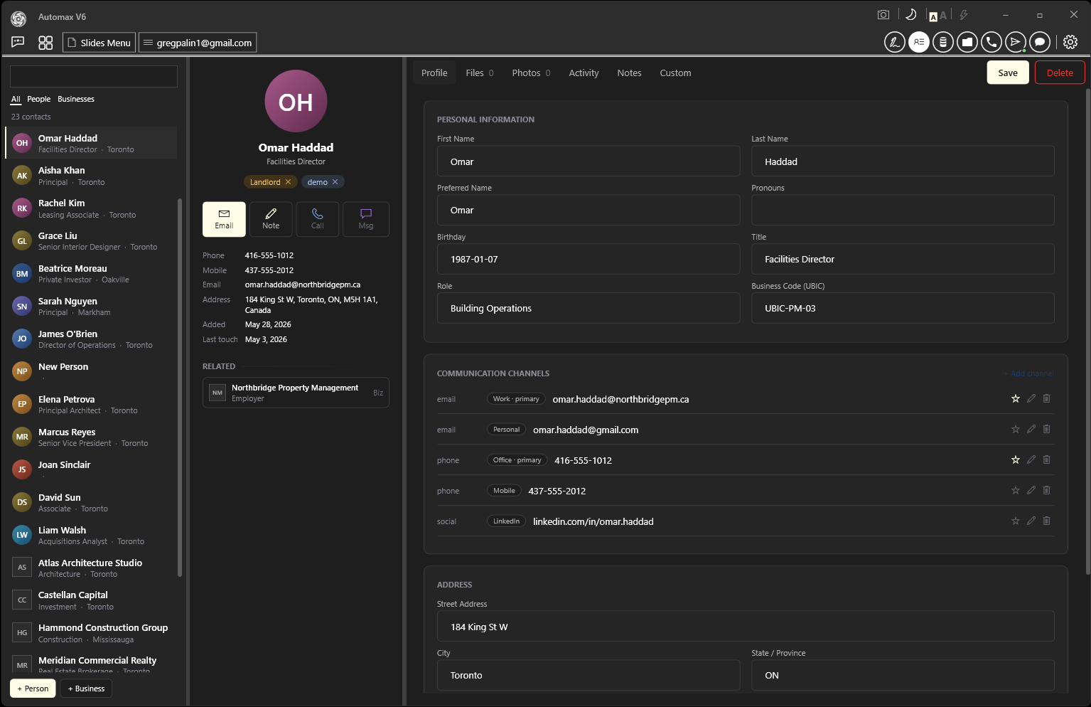 Contact Manager screenshot